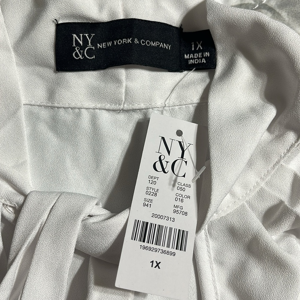 NWT NY & Co white sleeveless blouse 1x - Picture 4 of 7